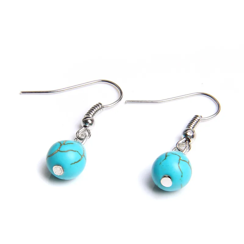 Натуральная бирюза камень серьги для девочек Античная Богемия нерегулярные