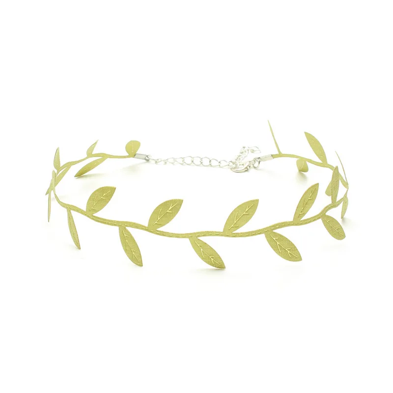 1 шт. Корейская цепочка до ключицы с зелеными листочками для женщин и девочек