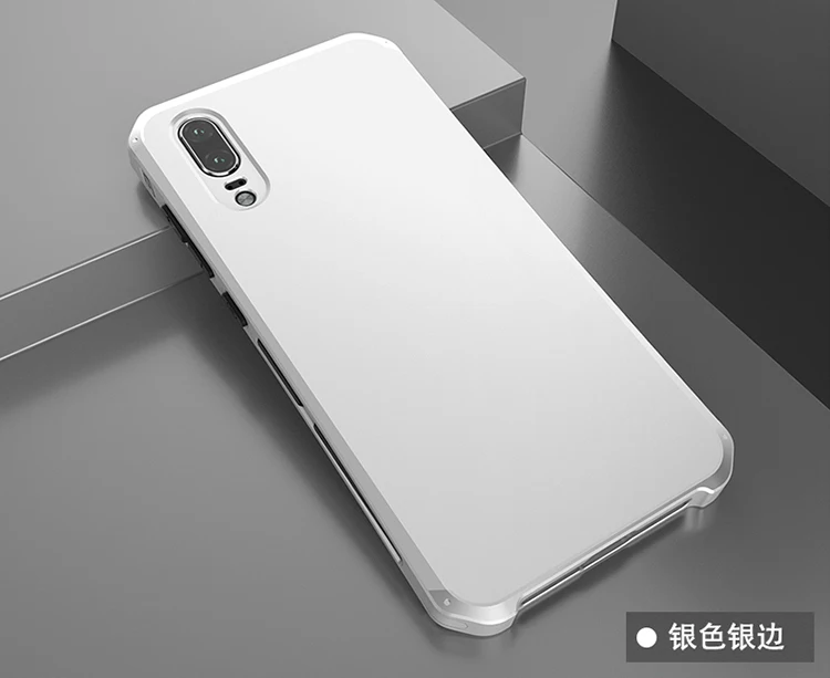 Silver Silver Side Текстурированная антиосенняя металлическая рамка P20 Пластиковая Задняя пластина для huawei P20 алюминиевый сплав p20 для P20 бампер чехол с подарком - Цвет: Silver Silver Side
