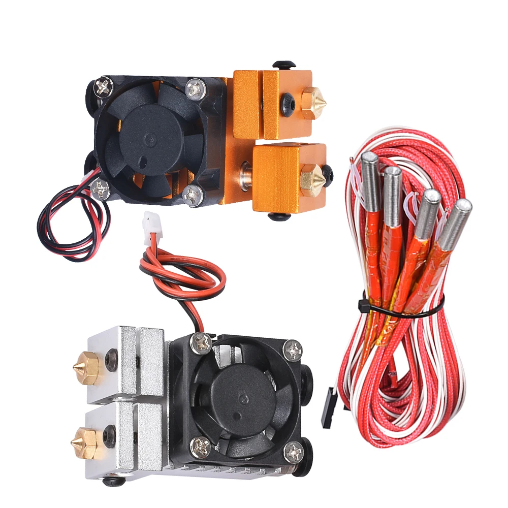 Двухцветный головной блок Chimera 2 в 1 для печати 3D с филаментом 1,75 мм, с соплом V6, многоканальной экструзией и охлаждением. Все металлические экструдеры Bowden с подогревателем.