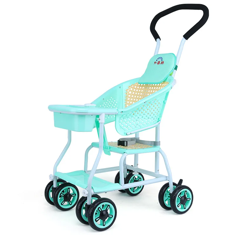 

Ultra Light and Portable Summer Imitation Bamboo Rattan Chair Breathable Can Sit Baby Cart Easy Baby Children's Trolley