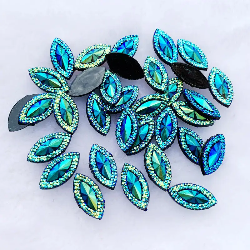 9*18 мм Стразы «лошадиный глаз» с плоской задней поверхностью из смолы, камни из кристаллов, не Швейные бусины для одежды DIY 90 шт-S47