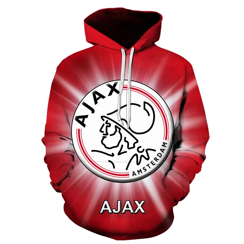 Мужская толстовка с капюшоном Ajax Повседневный пуловер 3D принтом в стиле хип-хоп