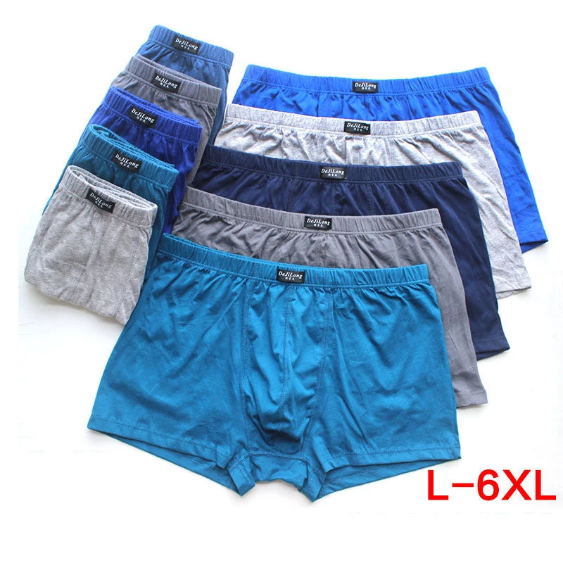

5pcs/Lot 6XL 5XL Men'S Underwear 100% Cotton Boxers Four Shorts male Underpants Boxers Shorts Breathable printing Comfortable