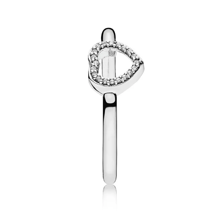

Original 925 Sterling Silver elegant Wedding Engagement rings Love Heart crystal Europe Ring For Women Bead Charm Gift Jewelry