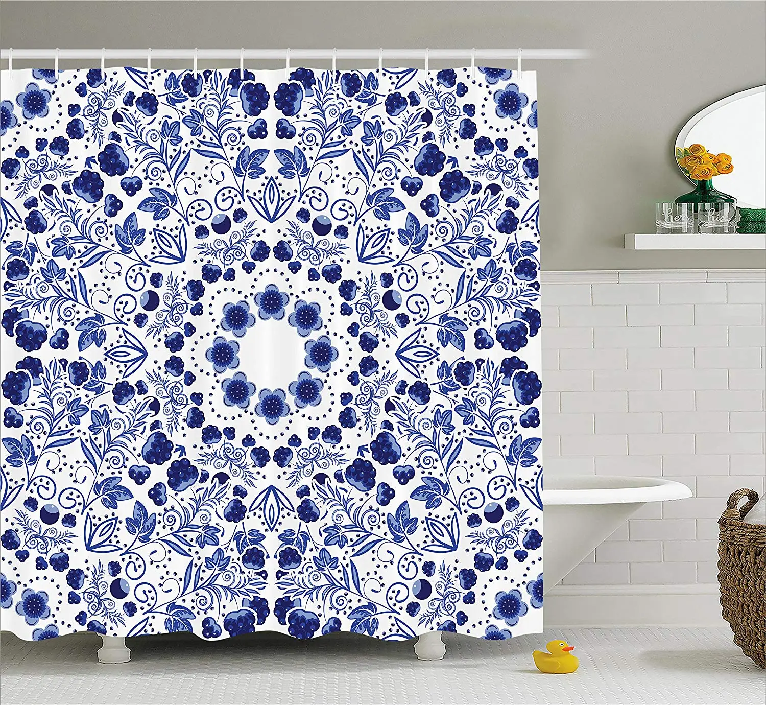 Цветочная душевая занавеска лепестки с этническими османскими народными