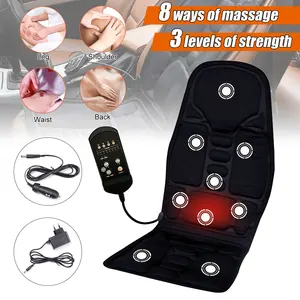 car electric heated massage seat cushion neck waist pain relaxation vibration massager pad for car office full body massage seat free global shipping