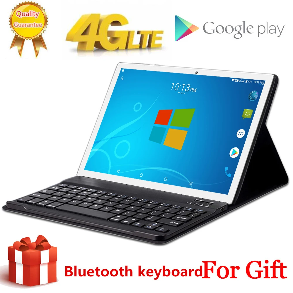 Бесплатный подарок Bluetooth клавиатура 4G LTE 10 1 дюймов 2.5D планшетный ПК Deca Core MTK6797 8 Гб