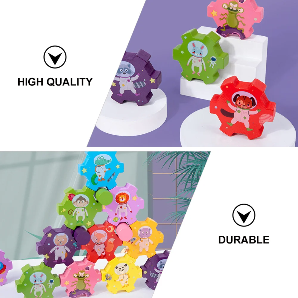 

1 Set Children Building Block Classic Wood Preschool Kids Learning