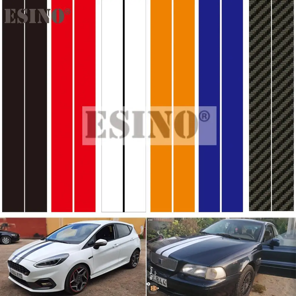 Одна пара Новинка стильные полосатые чехлы на капот автомобиля виниловые