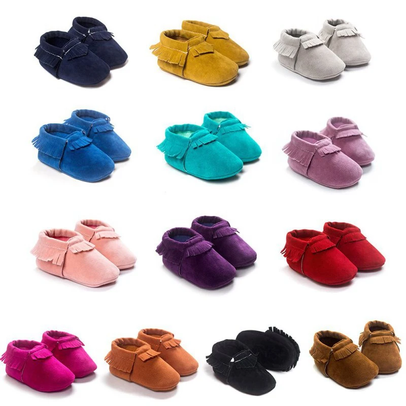 

Winter Infant First Walkers Baby Girl Shoes Tassel Toddler Shoes Soft Sole Crib Slip-On Coral Velvet Pre-walker Flock Kids Shoe