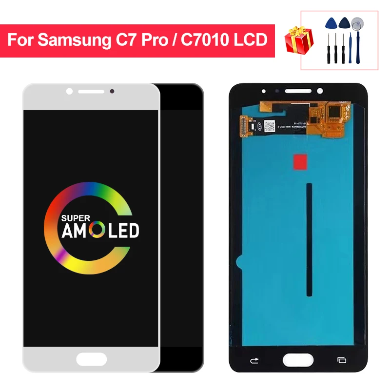 SM C7010 Super AMOLED для Samsung C7 Pro ЖК дисплей сенсорный экран дигитайзер запасные части Galaxy