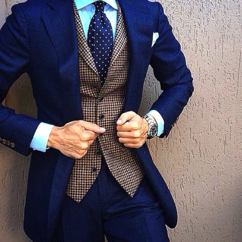 Model 1 Королевский синий пиджак с брюками свадебные костюмы для мужчин Traje Hombre 3 шт. мужской костюм на заказ костюм Homme Mariage Жених блейзер - Цвет: Model 1