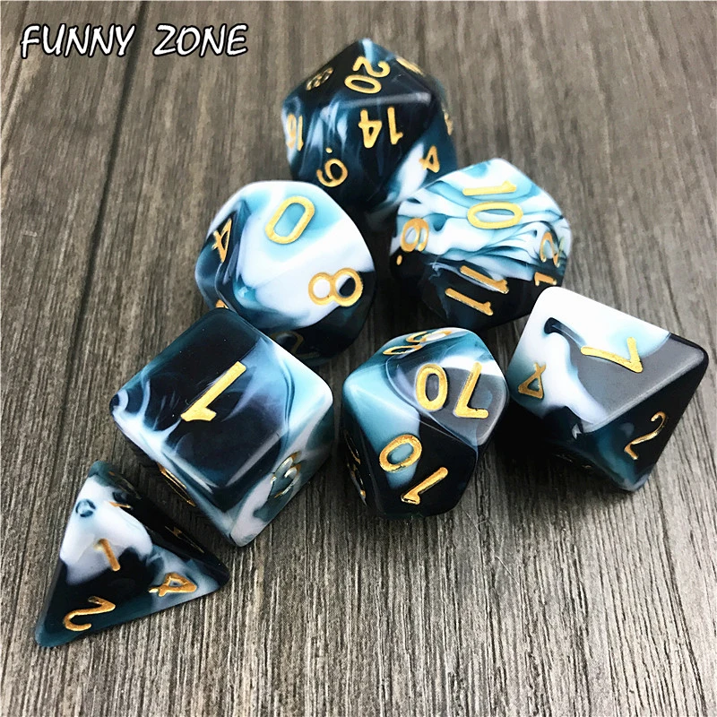 7 шт. игровые кости для игры небула d4 d6 d8 d10 d12 d20|Кубики| |