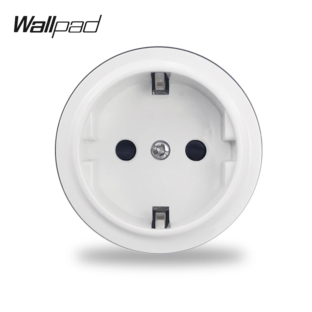 Wallpad ЕС Французская настенная розетка Белая рамка из закаленного стекла Электрическая розетка круглой формы USB-зарядное устройство RJ45 CAT6 L6