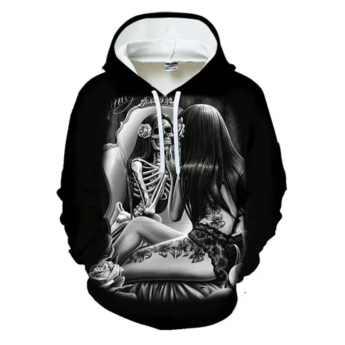 Skull Printed 3D Sweatshirt Men Women Black Design Hoodies Homme Autumn Long Sleeve Tracksuit For Male Hoody Drop Ship - Цвет: WY-248