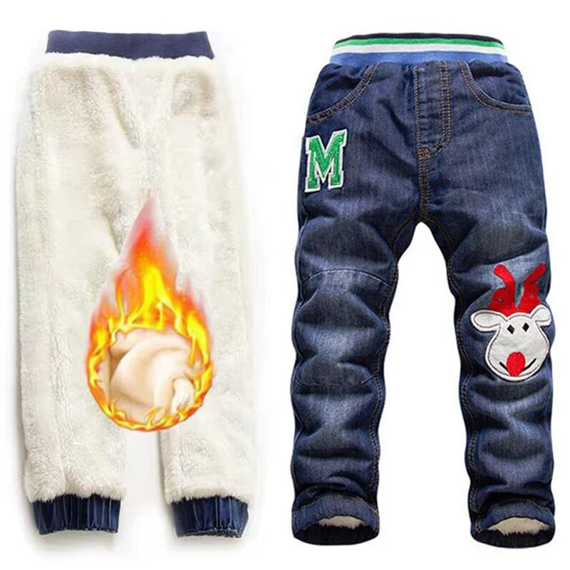 Детские джинсы для маленьких девочек брюки Новинка 2019 г. зимние плотные модные