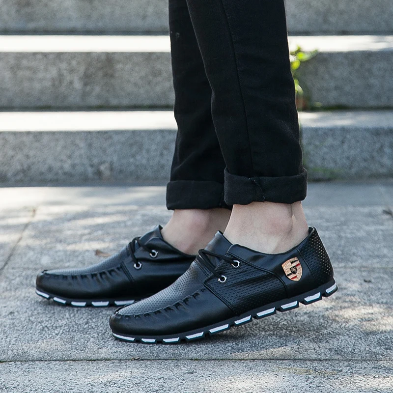 

2021 New Loafers Men Spring Slip On Flats Casual Leather Shoes Breathable Luxury Brand British Driving Shoes new