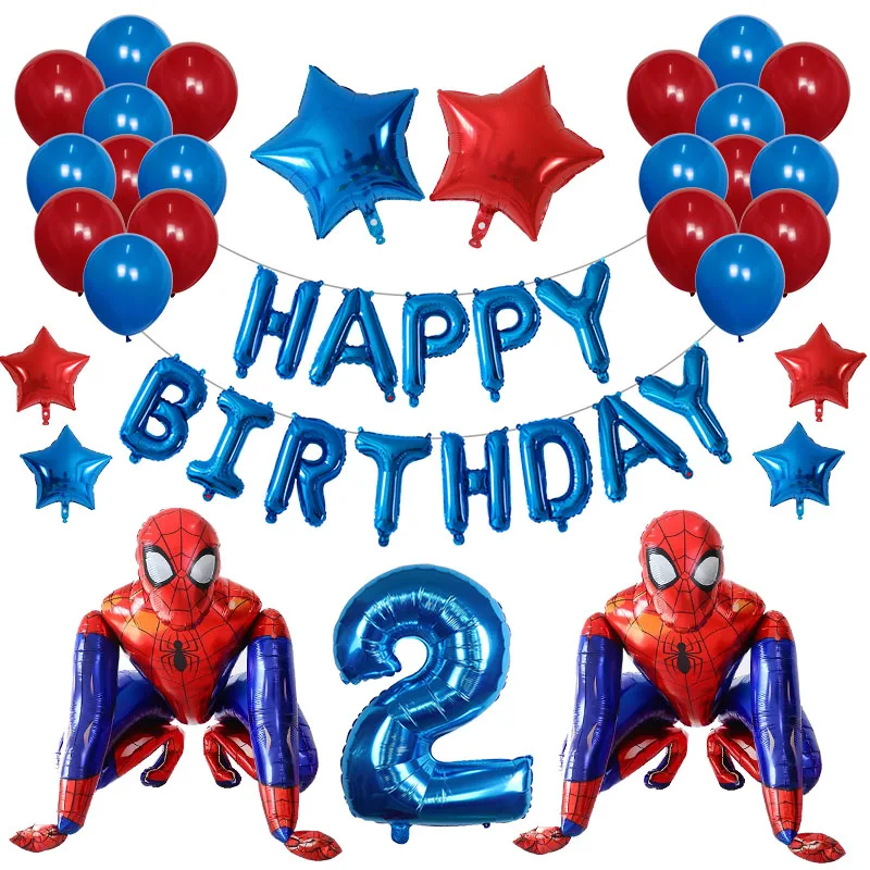 Juego de Globos de aluminio 3D de superh&eacute;roes para ni&ntilde;os, globo de l&aacute;tex de superh&eacute;roes, Spiderman, Marvel, decoraci&oacute;n para fiesta de cumplea&ntilde;os, juguete inflable para Baby Shower, 42 piezas-0