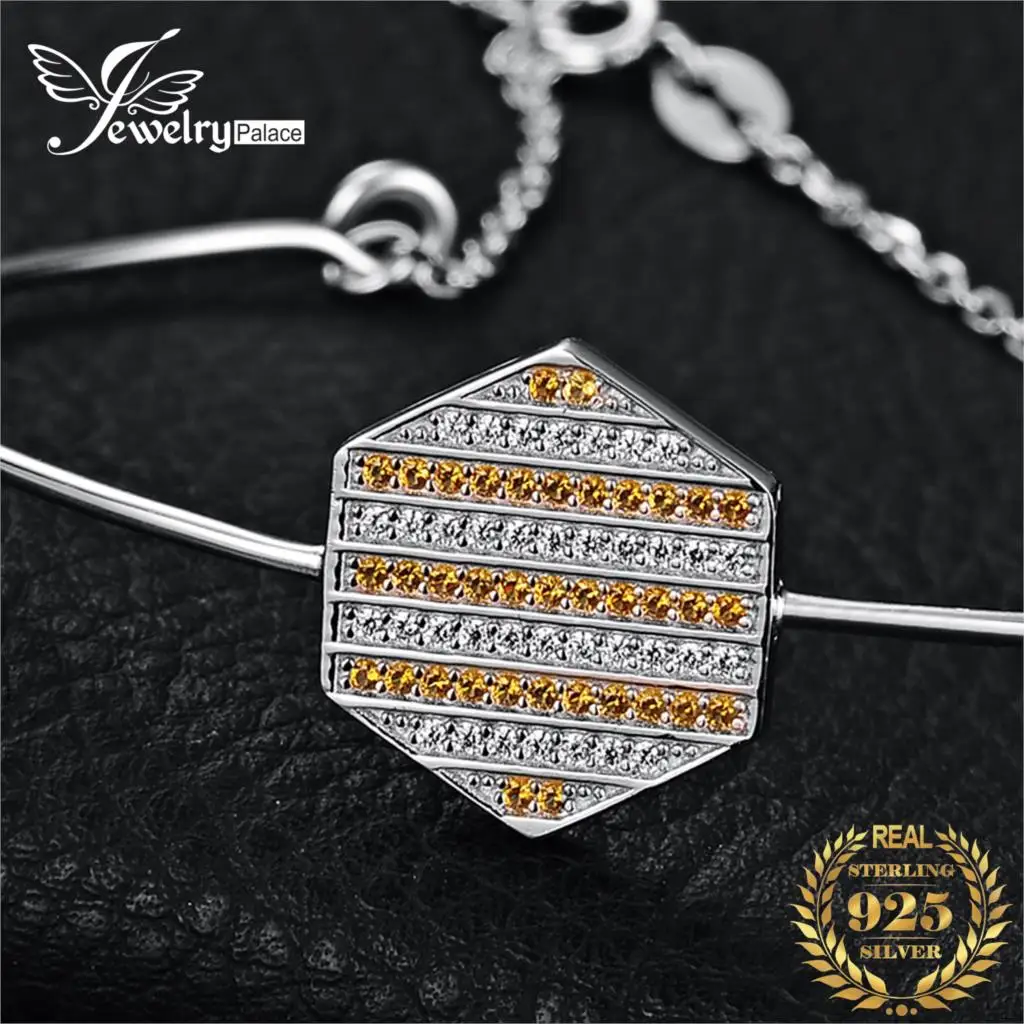 JewelryPalace шестиугольный сотовый создана оранжевая сапфировый кубический цирконий