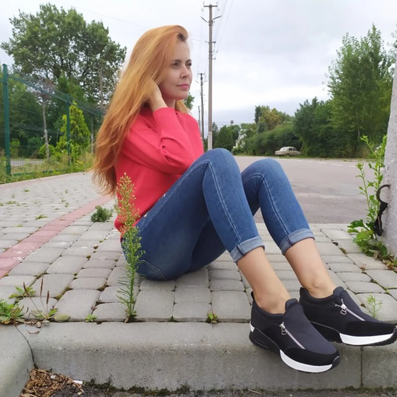 VTOTA/Модные женские кроссовки; повседневная женская обувь; tenis feminino; женская обувь, увеличивающая рост; Студенческая обувь на молнии; XY23