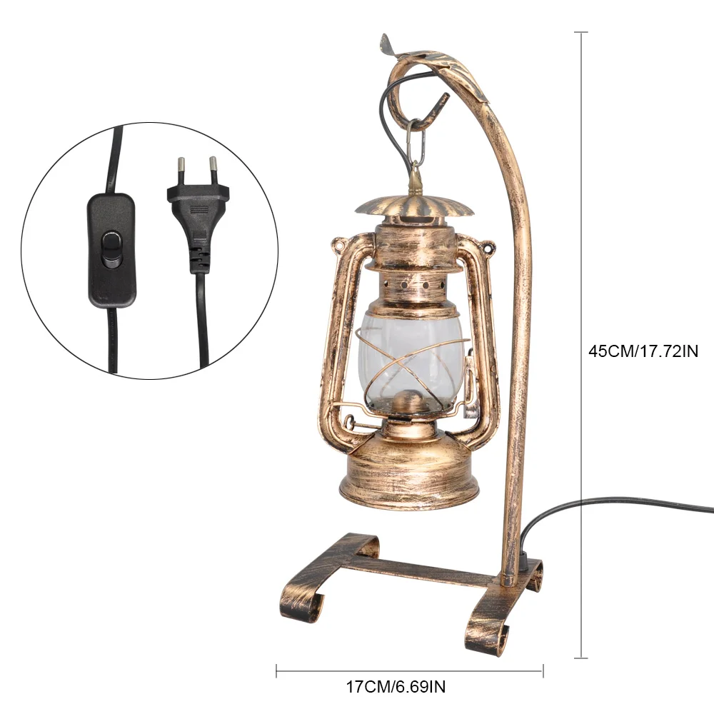 Настольный светильник Artpad в американском стиле винтажный с вилкой керосиновая
