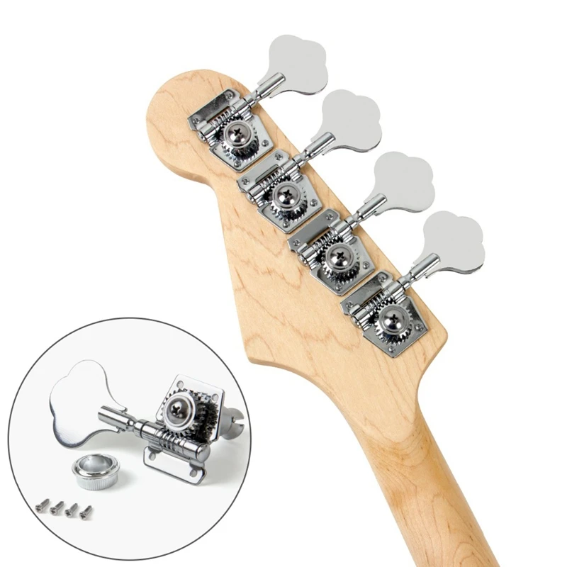 4pcs gitarre tuning pegs elektrische bass tuner peg gitarre open getriebe tuning pegs mechaniken für fender jazz bass gitarre silber free global