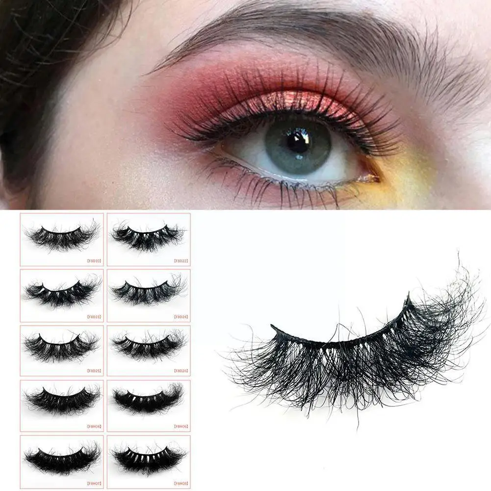 

1 Pair Of 3d Mink Hair False Eyelashes Fluffy Handmade Volume Lashes Natural Soft P4I2
