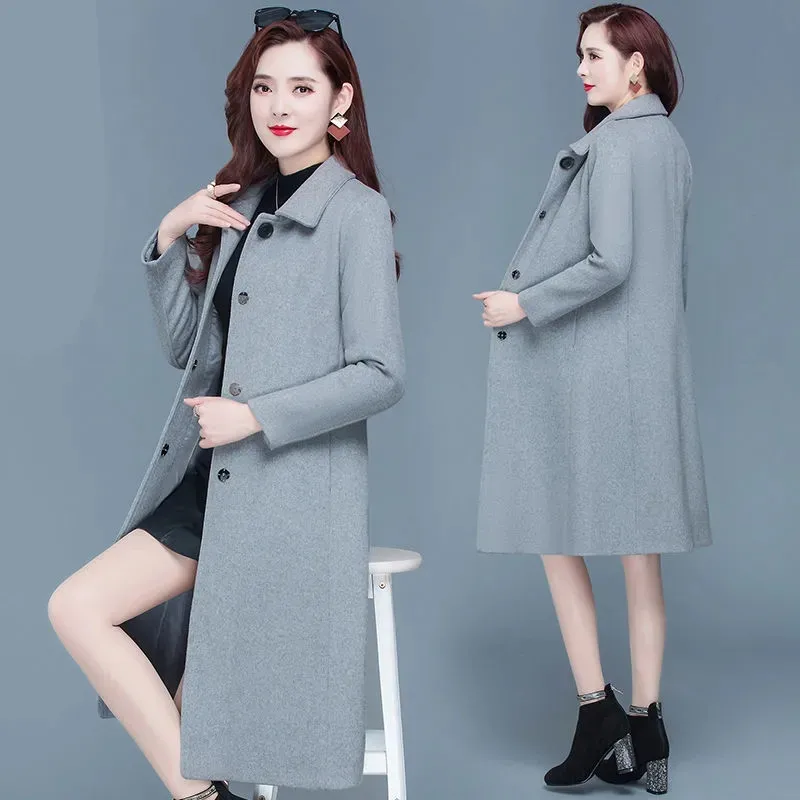 

Large Size Woolen Coat For Fall/Winter 2021 New Korean Women's Mid-length Fashion Casual Woolen Coat
