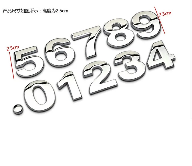 Серебряный номер Современный налет дома дверь отеля адрес стикер с цифрами знак