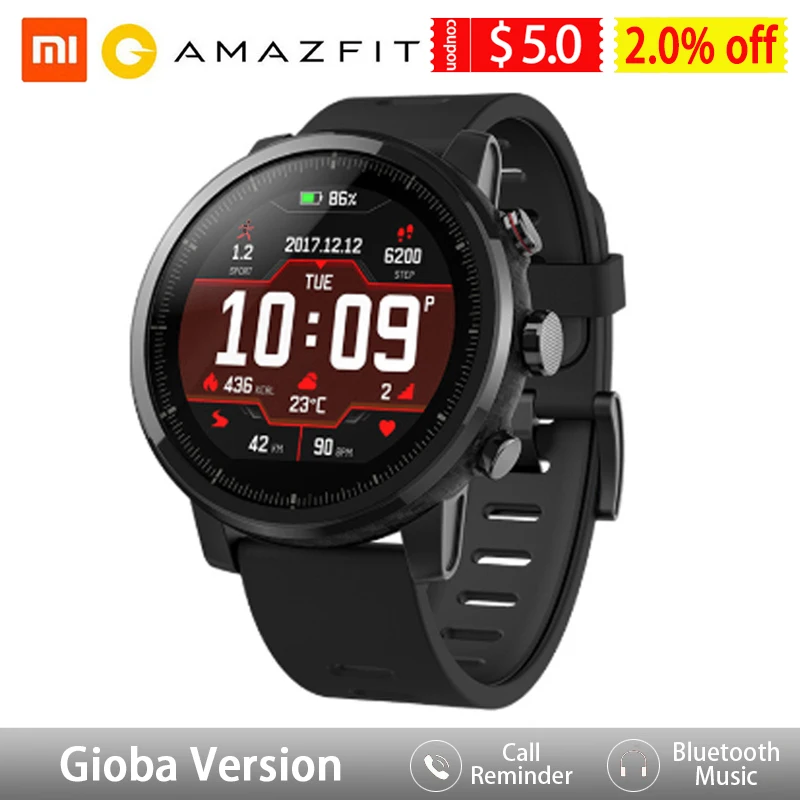 Смарт-часы Huami Amazfit Stratos 2 с GPS PPG пульсометром водонепроницаемые спортивные 5ATM |
