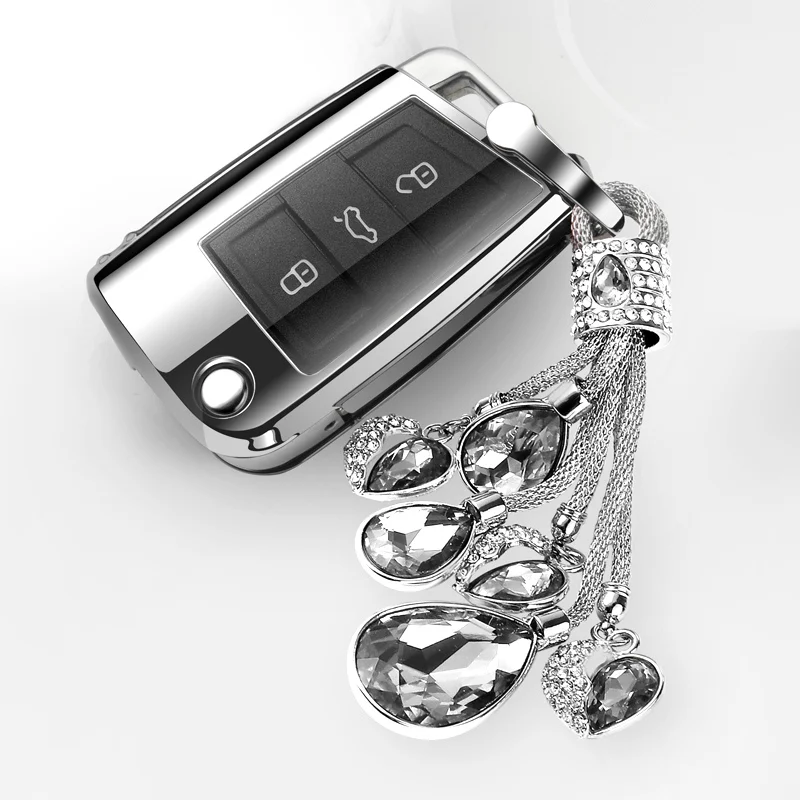 

2020 New Car Key Cover Case Soft TPU Key Protect Shell For Volkswagen for VW TIGUAN Golf for Skoda Octavia Auto Key Ring