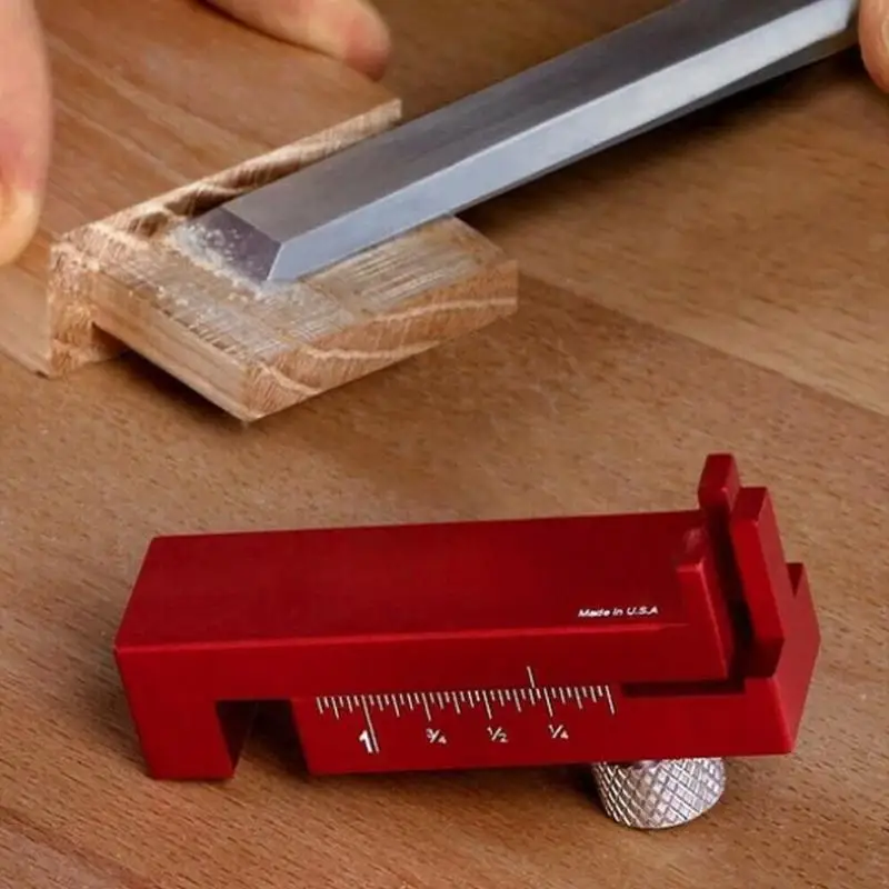 

New Woodworking Gap Slot Regulator Slot Ruler Movable Compensation Length Ruler Block Tool Serrated Measuring O0C1