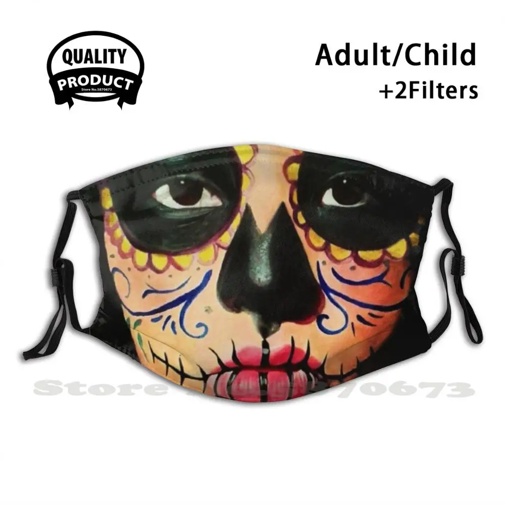 

Dia De Las Muertos Funny Cool Cloth Mask Dia De Los Muretos Calaveras Day Of The Dead Flowers Face