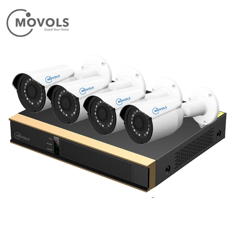 Белый Movols 8CH CCTV камера системы 4 шт 1080p наружная Водонепроницаемая камера безопасности DVR комплект День/Ночь домашняя система видеонаблюдения - Цвет: Белый