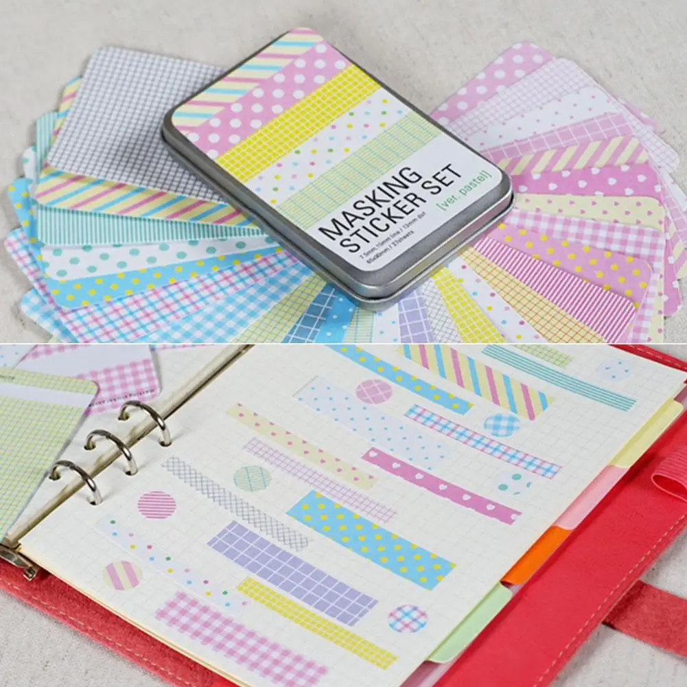 

1 Box Colourful Journal Stickers Memo Planner Decorative Scrapbooking Supplies Stationery Flakes Art Stickers Cute Supplies J8K6