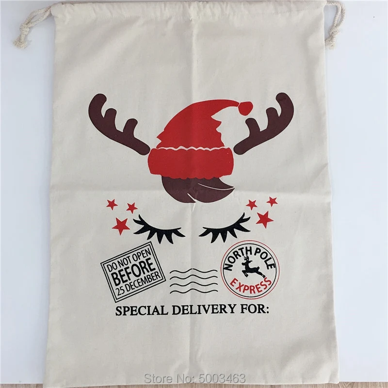 50 шт./партия Холщовая Сумка конфетного тростника оптовая продажа рождественские