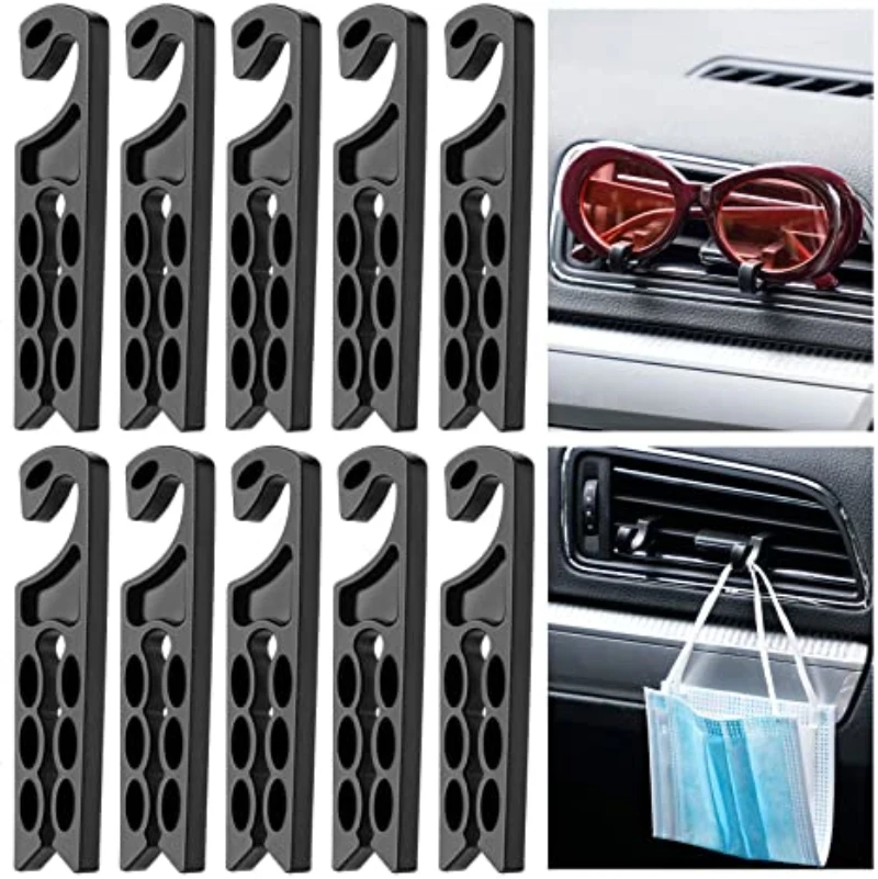 

Car Air Vent Hook Holder Auto Vent Holder Clip Car Mobile Phone Earphone Cable Winder Glasses Masks Organizer Hook Hanger 10Pcs