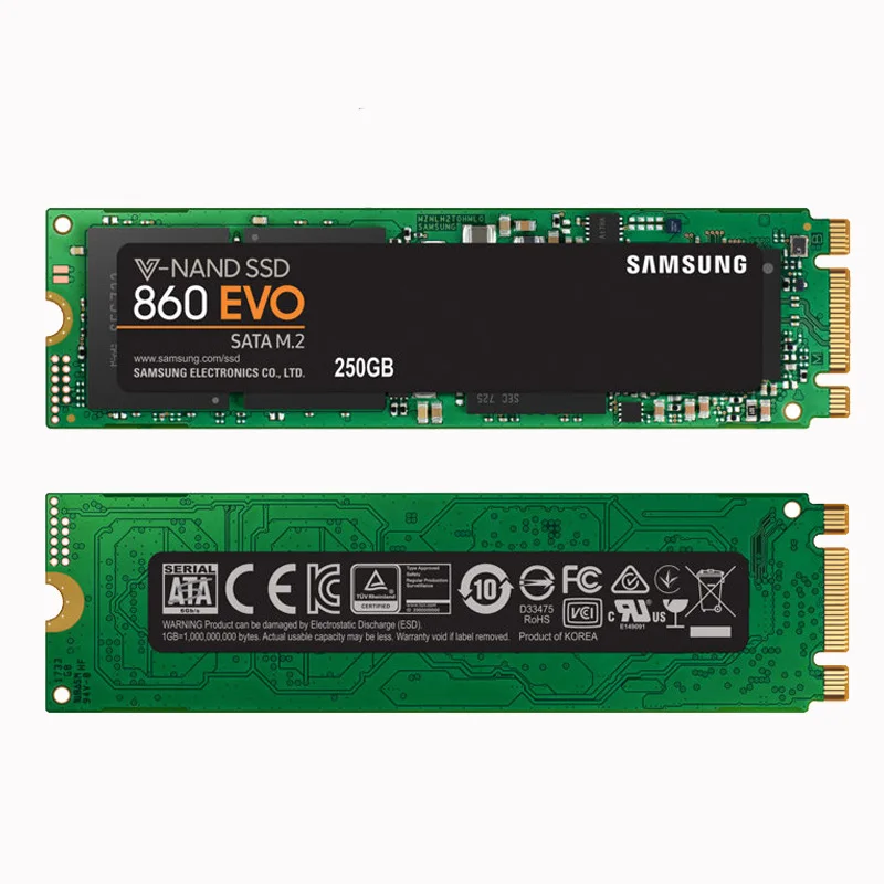 SAMSUNG SSD 860 EVO M.2 2280 SATA 250 ГБ 500 ГБ Внутренний твердотельный диск жесткий диск HDD M2 ноутбук Настольный ПК TLC PCLe M.2