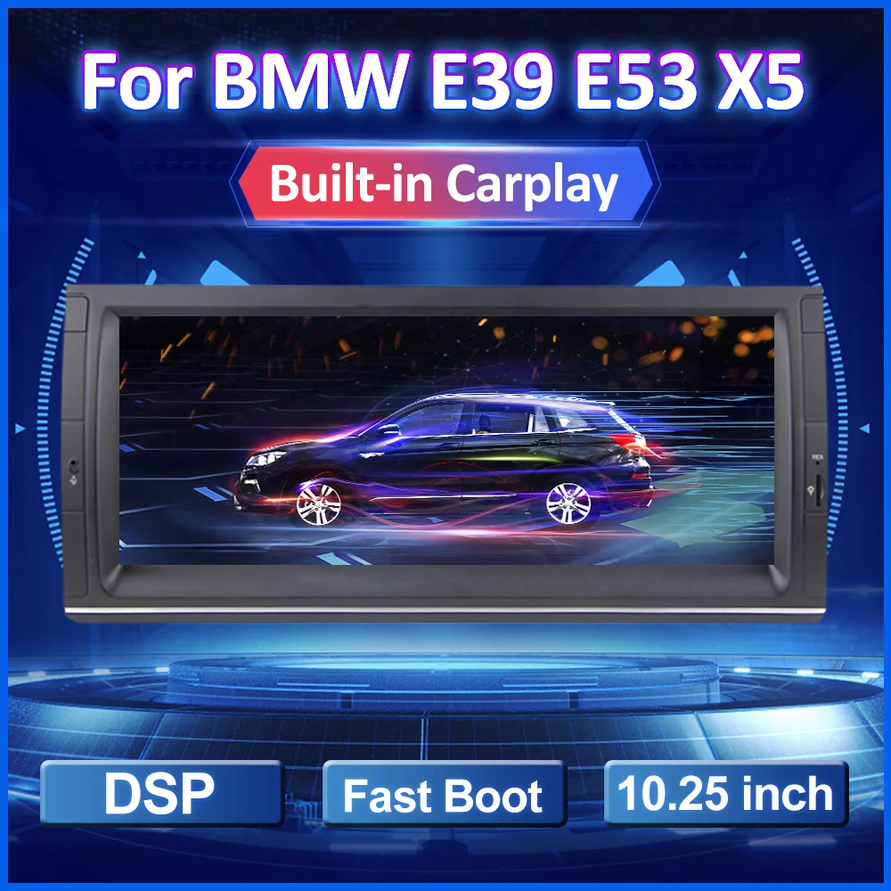 Автомагнитола Eunavi Android 10 GPS для BMW E53 E39 X5 мультимедийный плеер сенсорный экран 25