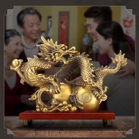 2022 large bring in wealth treasure home store business money drawing mascot luck fortune good luck golden dragon brass statue