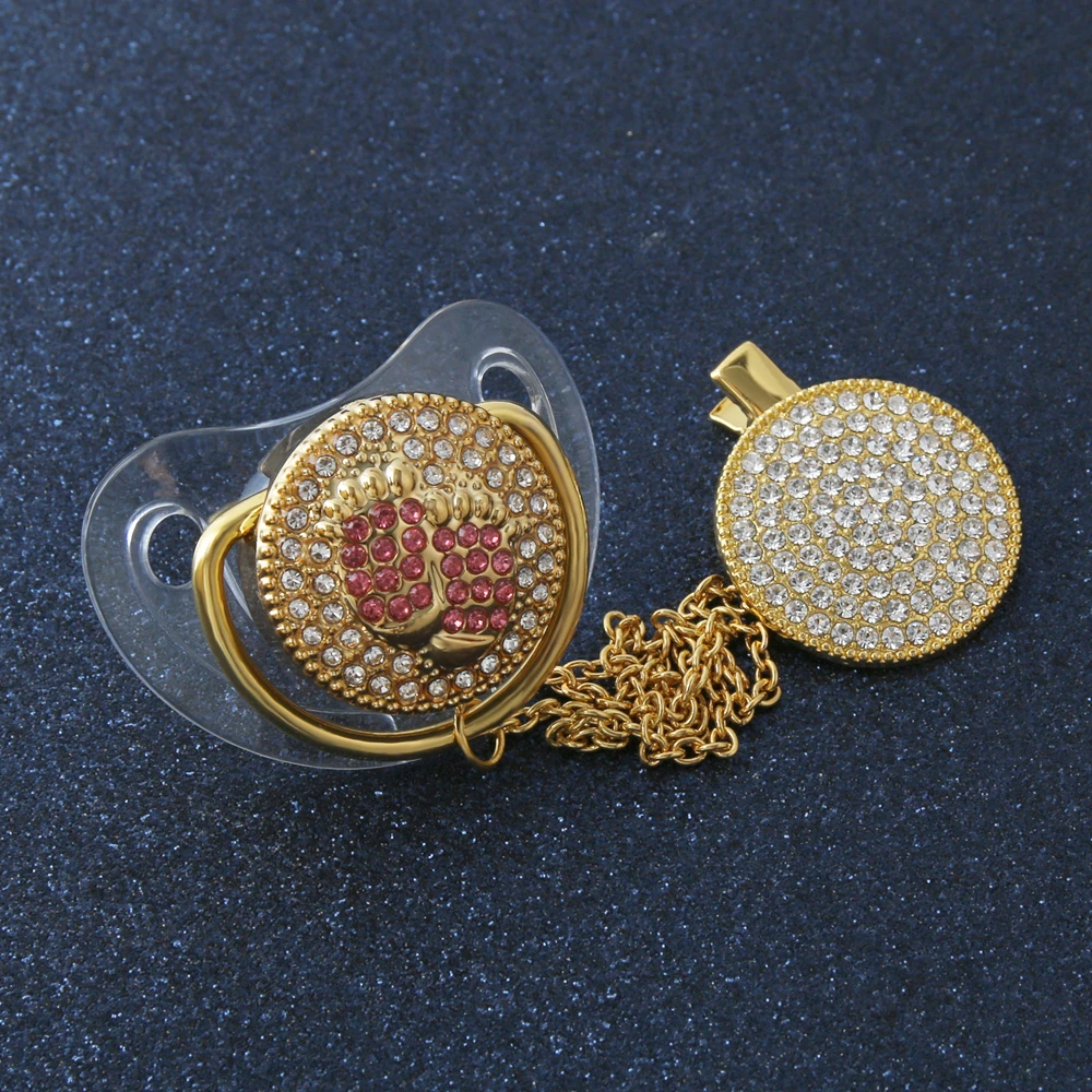 Роскошные Детские Bling соску со стразами белый жемчуг кристалл Ортодонтическая