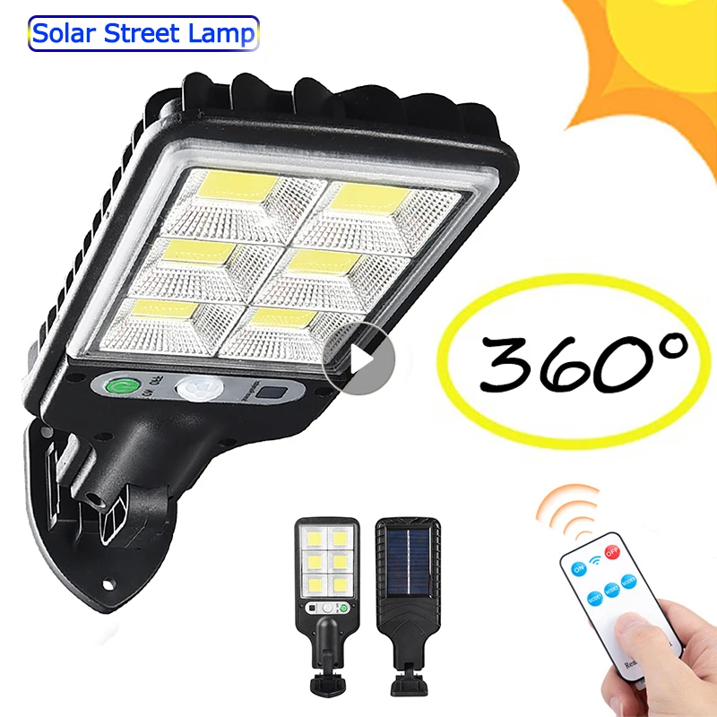 

Уличный светильник с датчиком движения, настенный садовый светильник на солнечной батарее с ИК датчиком движения, уличная лампа с умным дис...