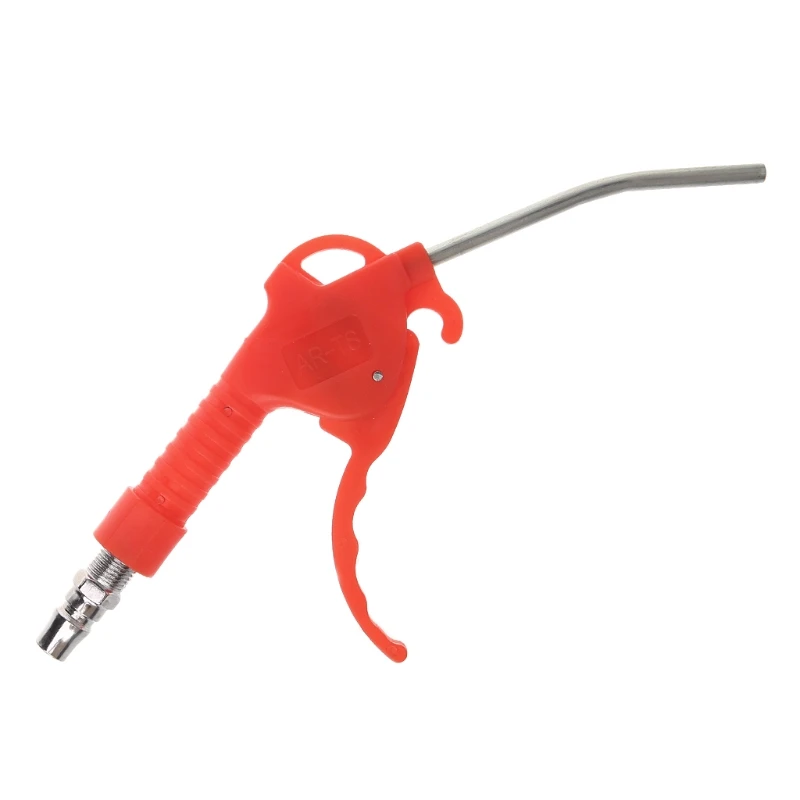 

Spring Loaded Trigger Bent Tube Nozzle Red Air Blow Dust Cleaner w/ Adapter