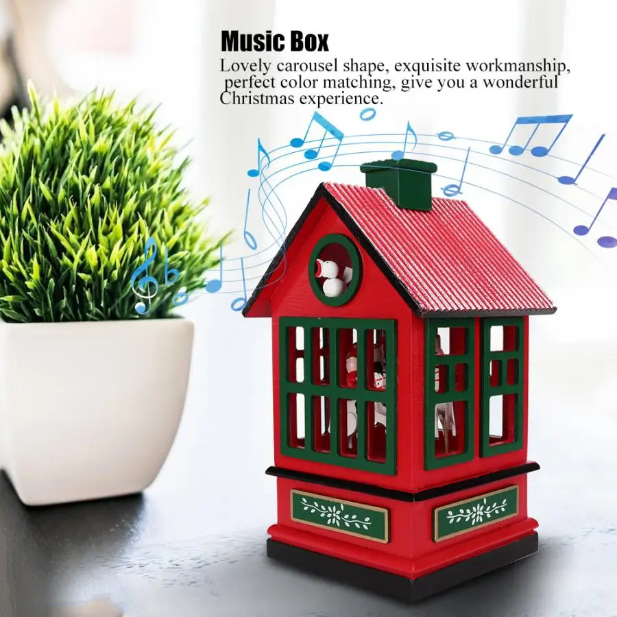 Деревянная музыкальная шкатулка рождественские украшения Поставки цирковая