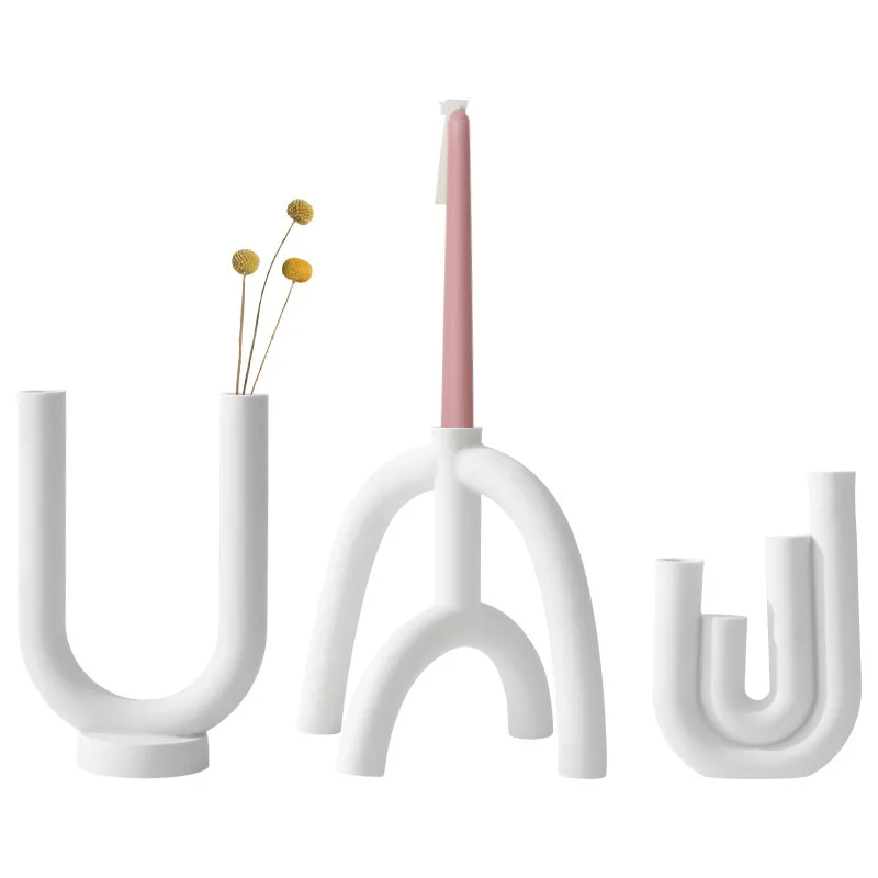 

Ceramic candlestick decorations, romantic candlelight dinner props, candlestick candle home decorations