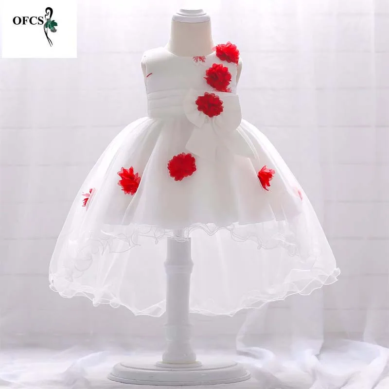 

Платье принцессы с большим бантом и маленьким хвостом для девочек, вечерние день рождения для маленьких девочек, летняя детская одежда в ев...