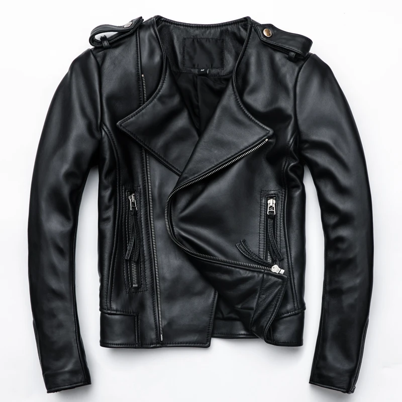 2020 Fashion Black Luxury Genuine Jackets Women Lambskin Real Leather Short Slim Jacket Coats Female Zippers Streetwear