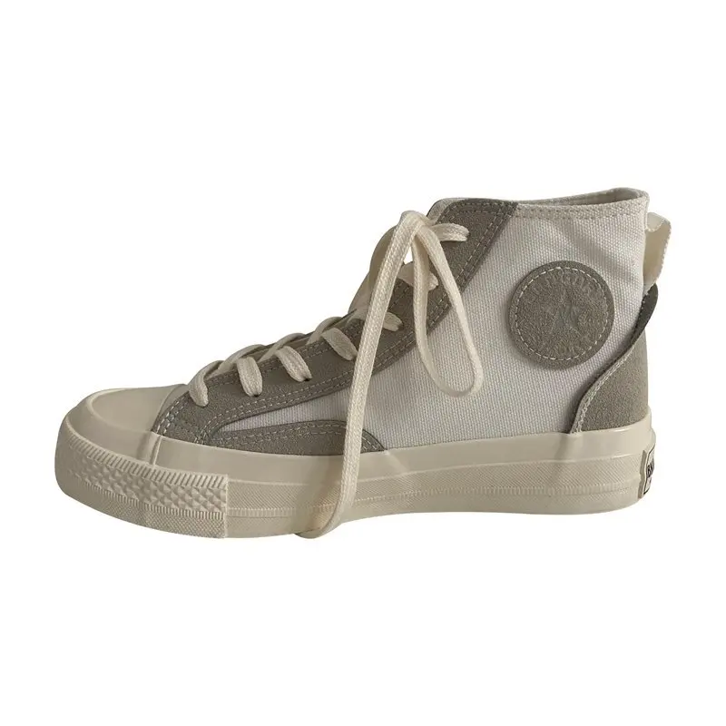 

Woman Vulcanize Shoes Lace-Up Canvas Platform Sneakers Fashion High Top Sports Shoes Women Comfortable White Zapatos De Mujer