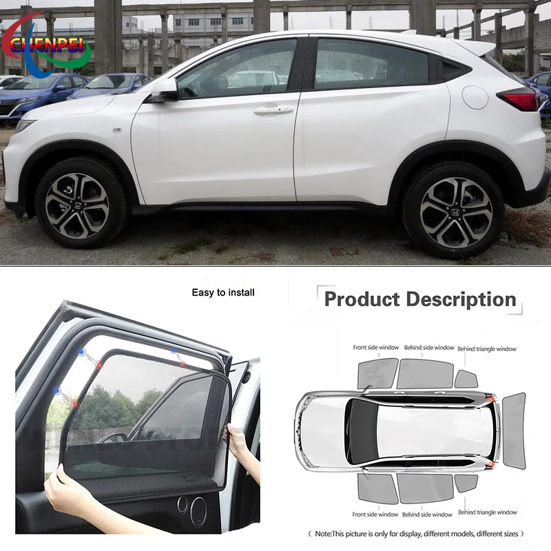 For Honda XRV Car Full Side Windows Magnetic Sun Shade UV Protection Ray Blocking Mesh Visor Car Decoration Accessories